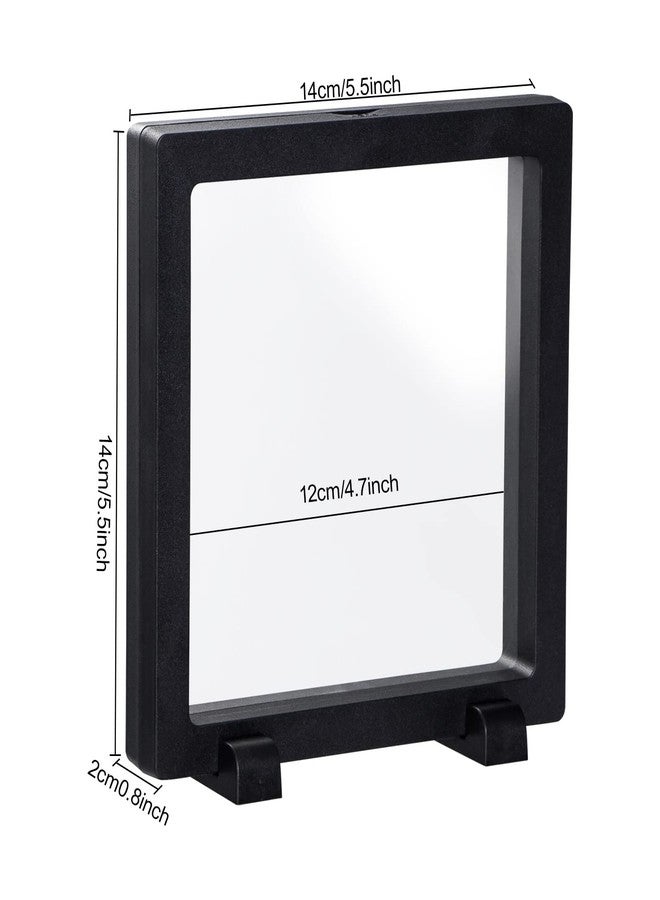 Uceoo Black 3D Floating Frame, Uceoo 4 Pack 5.5×5.5×0.8”/140X140X20m Challenge Coin Holder Coin Floating Display with 8 Bases for Coin Medallions Specimen Jewelry - Image 2